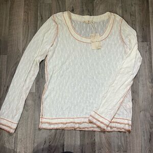 White and Tan Women's Top